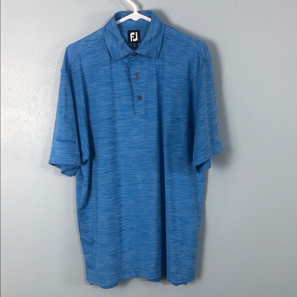 FootJoy Men's Vibrant Blue Polo Men’s medium company logo on sleeves see pics